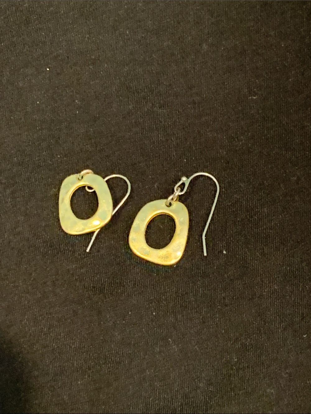 Hammered earrings half inch